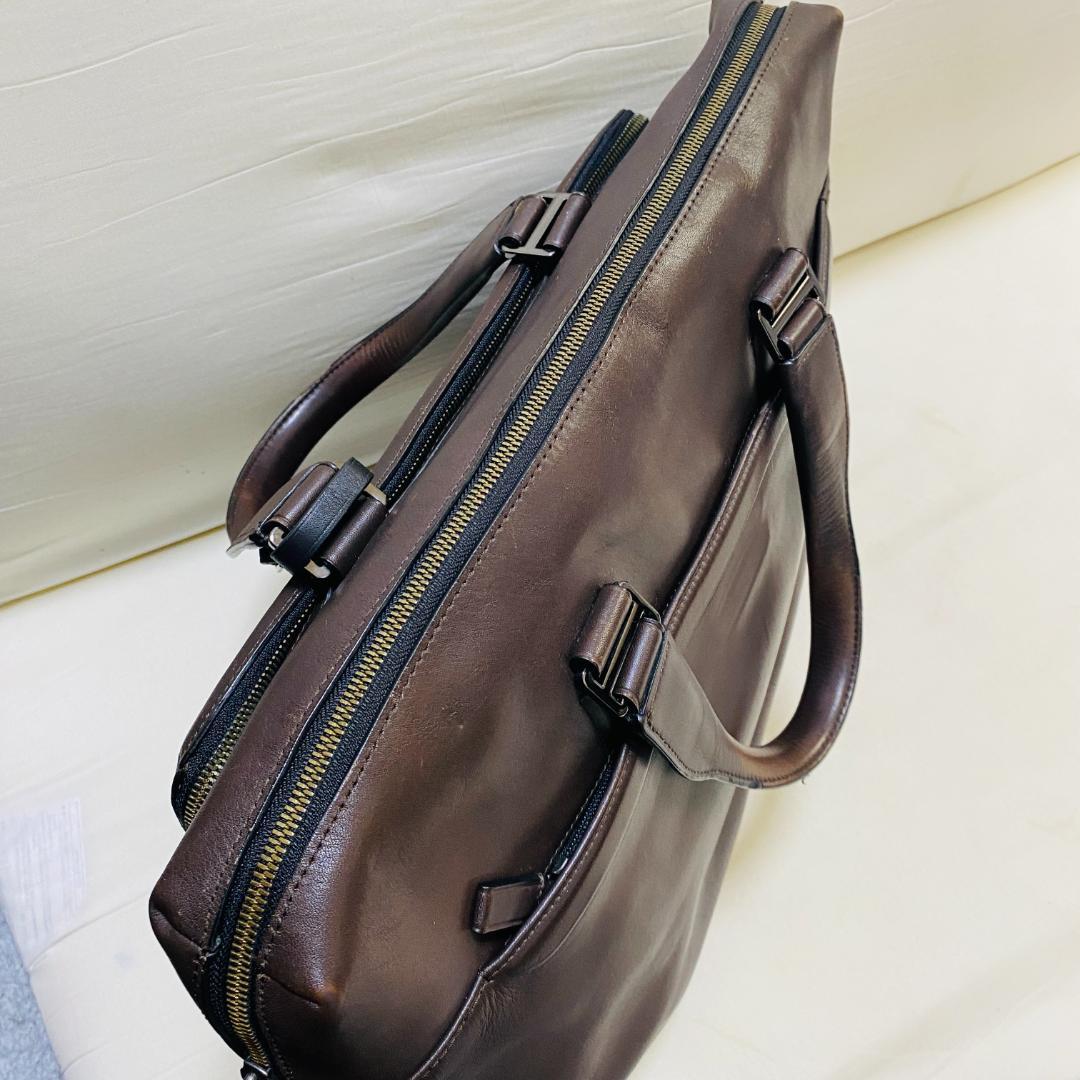TUMI トゥミ 2way ビジネスバッグ　オールレザー ブラウン 大容量
