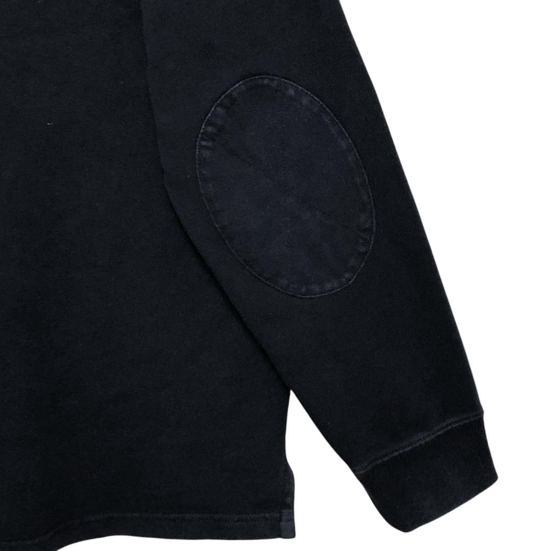 よく見る「芸能人が愛用 ポロバイラルフローレン 刺繍ロゴ 長袖 紺 エルボーパッチ トップス