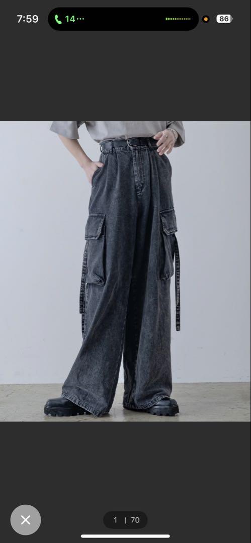 ワイドデニムカーゴパンツ　made in INTER FACTORY