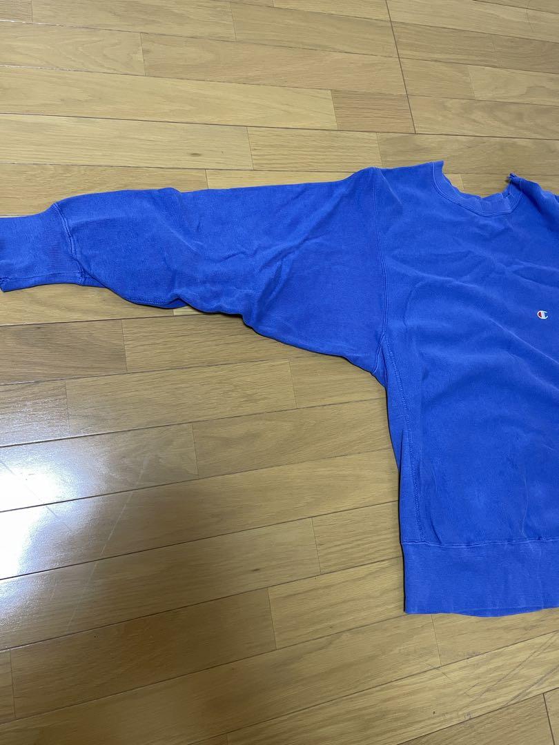 Lサイズ USA製 チャンピオン リバースウィーブ 90s刺繍タグ ブルー
