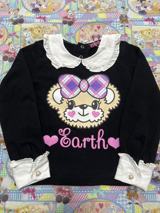 即納定番 アースマジック 旧ギンガム長袖Tシャツ 120 e7Km2-m81330609832 美品 襟付きギンガム長袖Tシャツ 格安国産