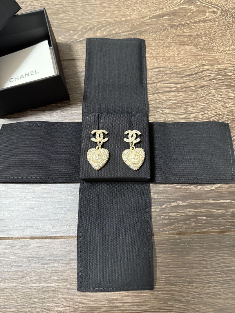 SALE【美品】CHANEL ピアス ハート パール ココマーク ラインストーン