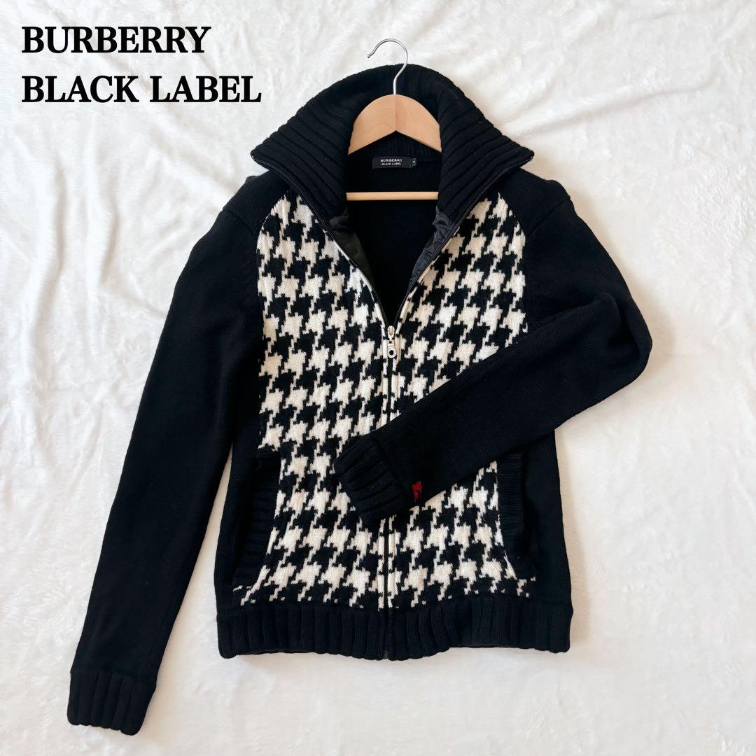 【美品】BURBERRY BLACKLABEL ニットセーター　千鳥格子　M相当