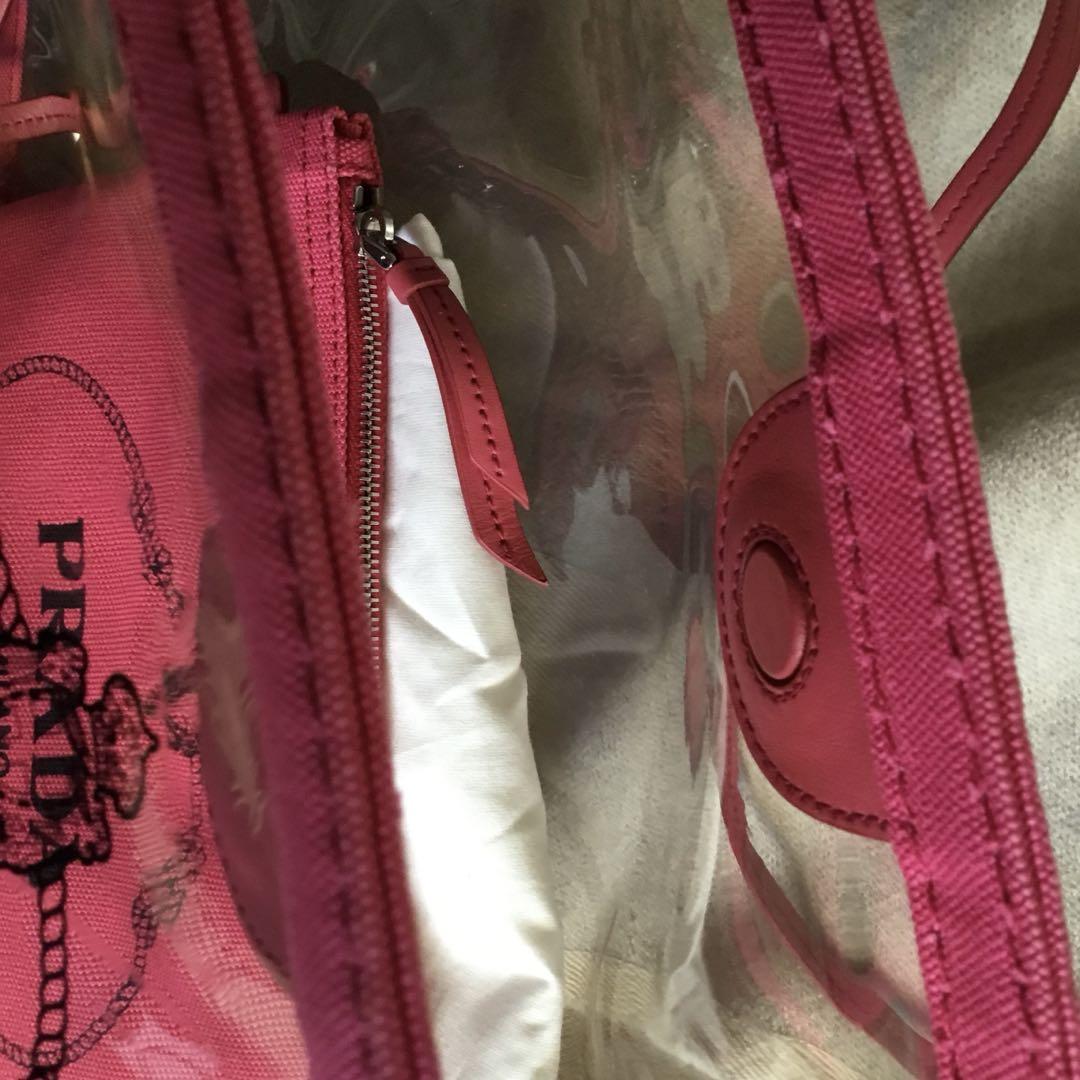 在庫一掃セール中！PRADA カナパ！可愛いピンクのクリアトート