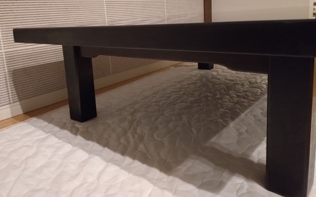 漆塗り座卓 テーブル 120×90×33cm 和風 昭和 黒 無模様