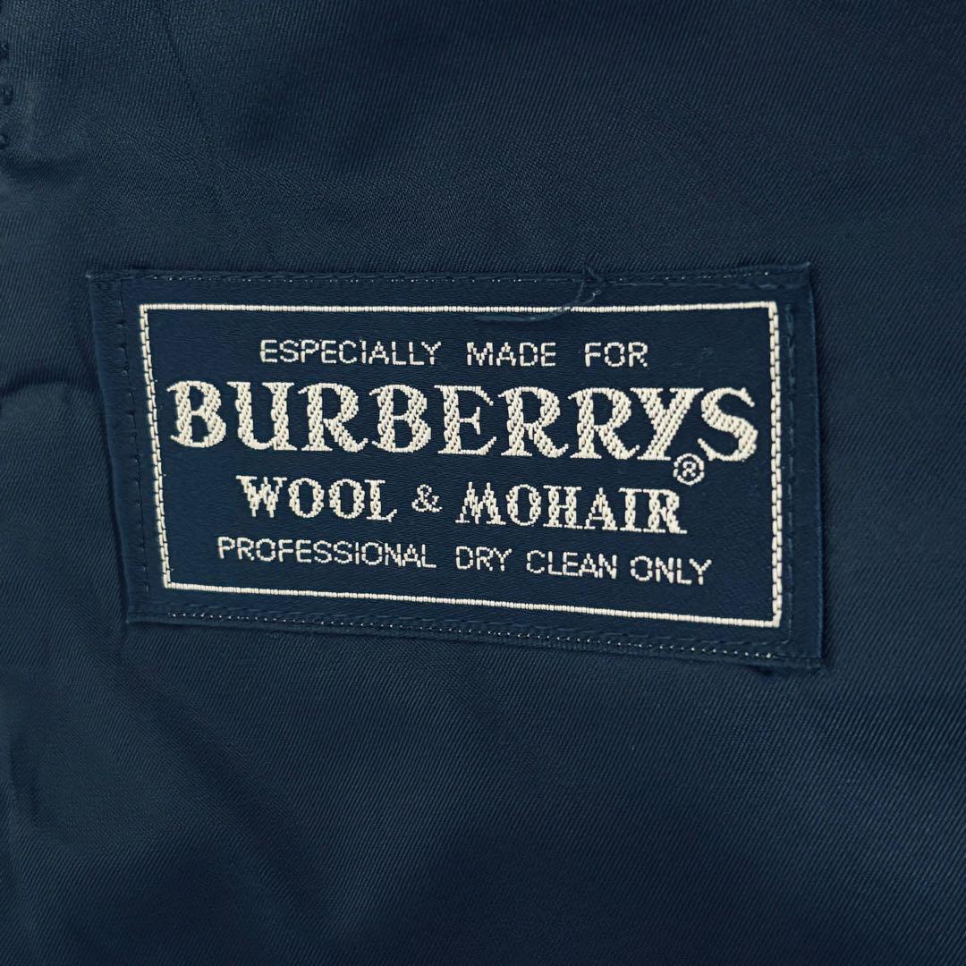 BURBERRY サマージャケット ダブル 金ボタン 紺ブレ モヘヤ混 薄手 L BURBERRY サマージャケット ダブル 金ボタン 紺ブレ モヘヤ混