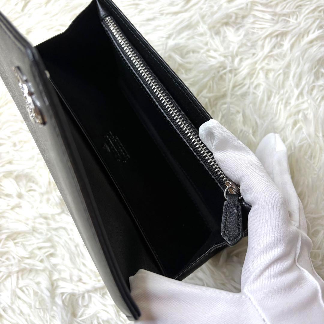 極美品✨ヴィヴィアンウエストウッド 長財布 レザー レター型 牛革 黒 オーブ