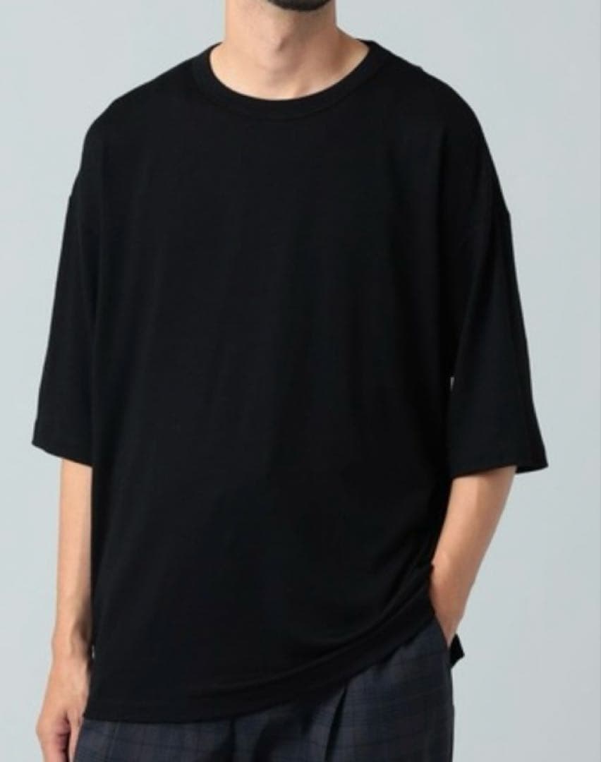 BEAMS LIGHTS 1440 メリノウール Tシャツ ブラック サイズL