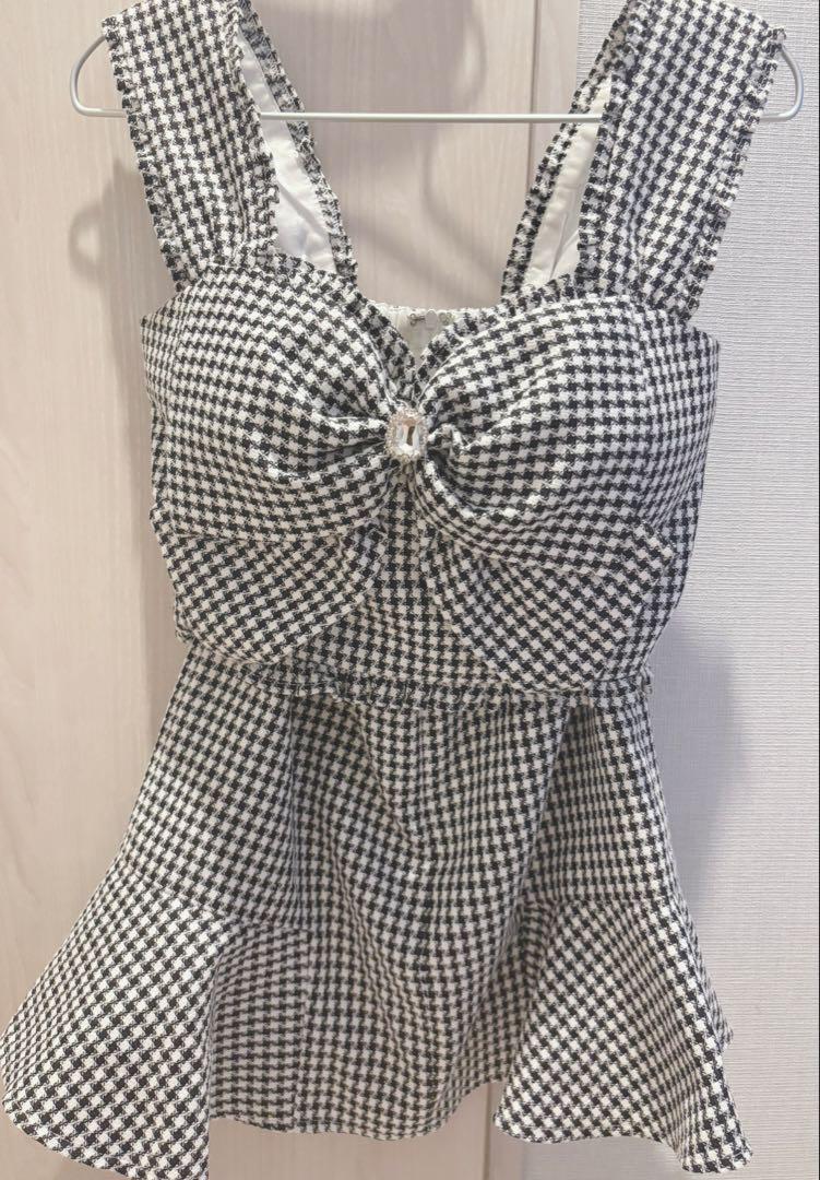 ROBE de FLEURS リボンビジューフリルセットアップ S black