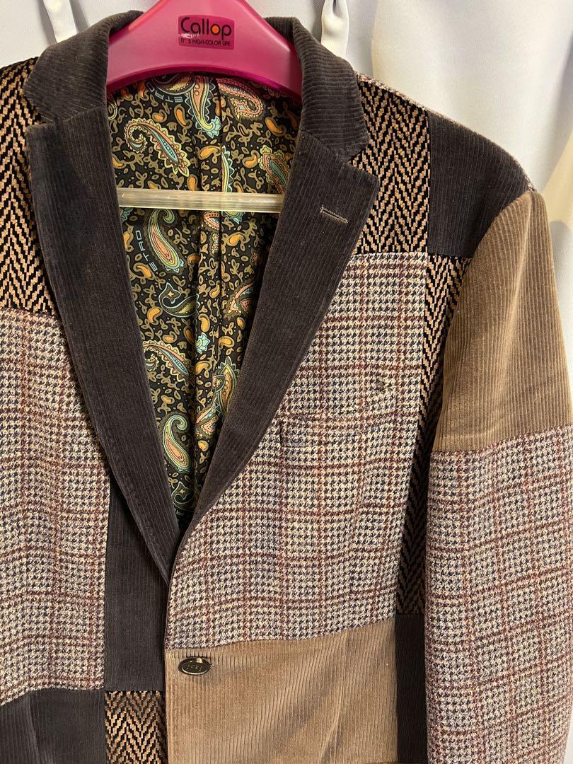 紳*ル様 ETRO エトロ パッチワーク チェック柄ジャケット