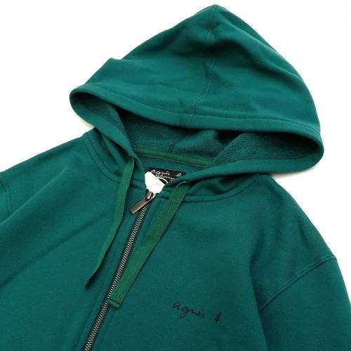 D04153新品 agnes b.HOMME ジップアップパーカー：2 グリーン