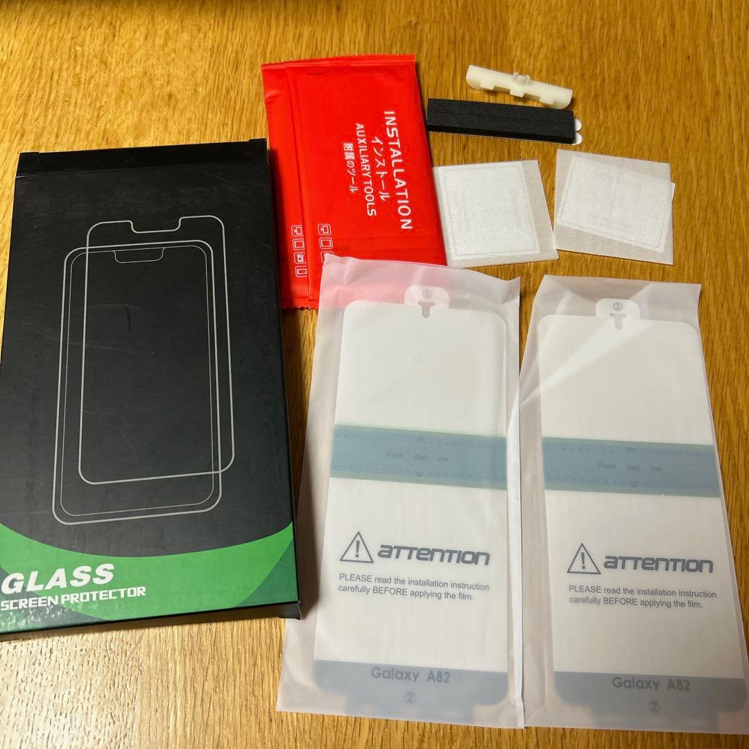 galaxy a82 本体フィルム2枚 カメラ用フィルム2枚