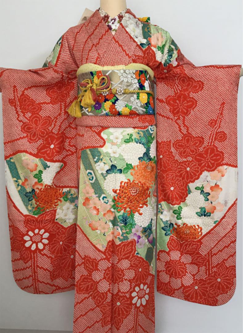 SALE人気 SO-89 絞り振袖 着物 袋帯セット❣️身丈 157.5cm 裄 63.1cm Imre3-m81366545640 特価豊富な