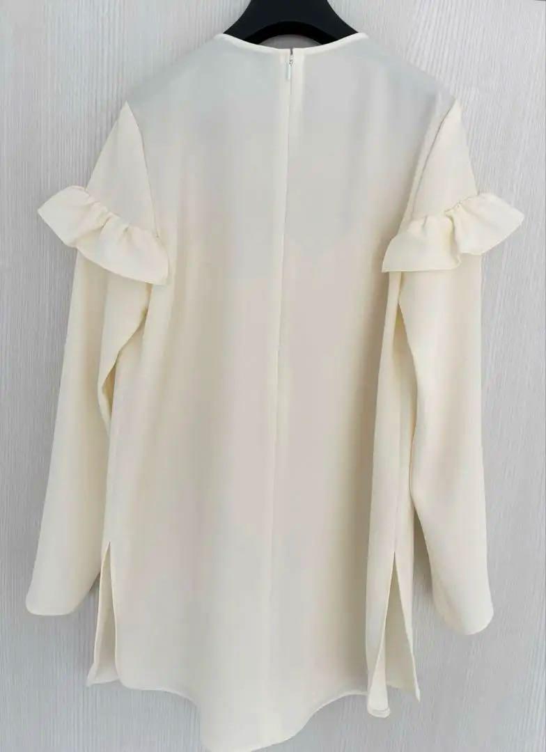 【新品】YOKOCHAN ロングスリーブフリルラインブラウス
