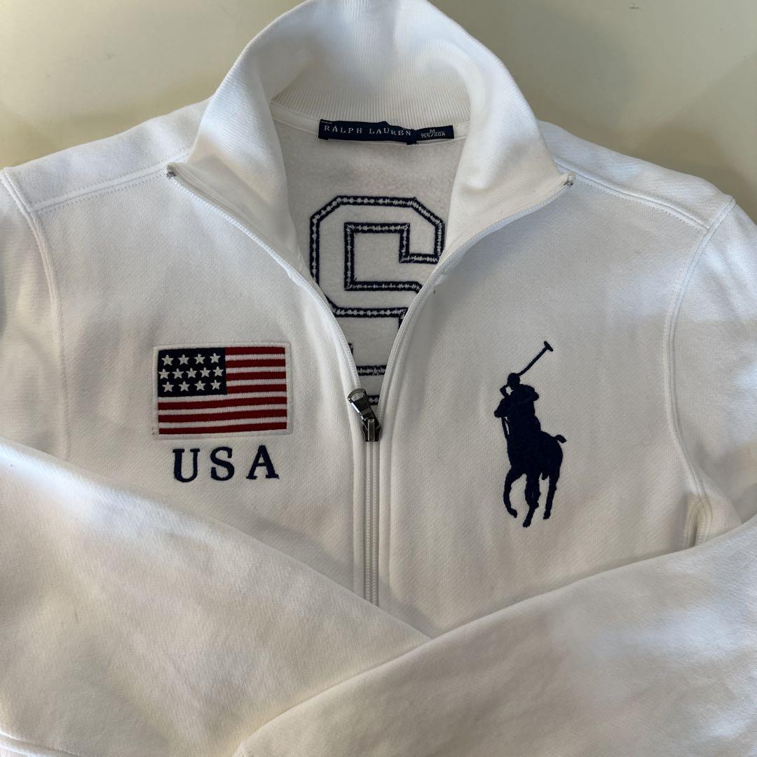 Ralph Lauren ラルフローレン刺繍入りジップアップトレーナー　Mサイズ