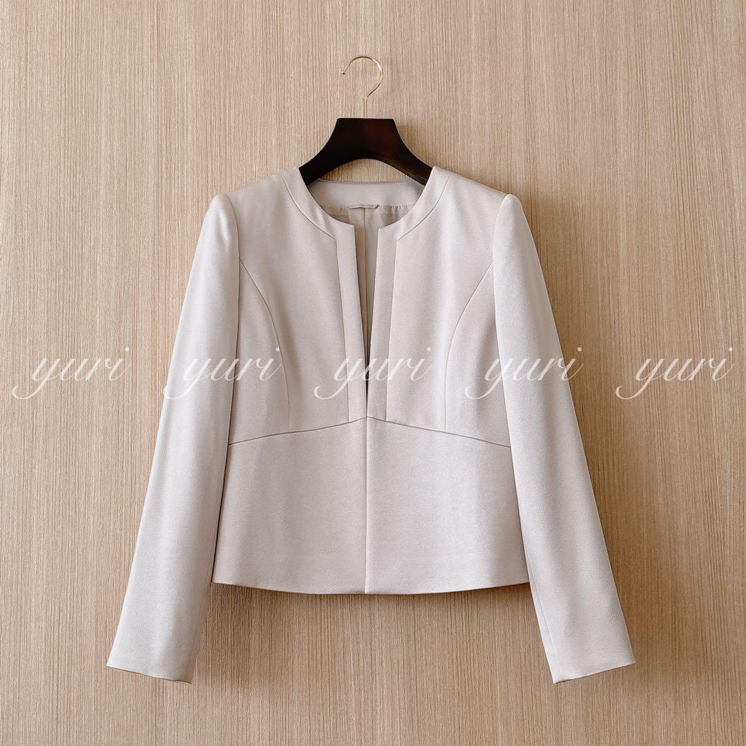 【853】アナイ トリアセサテンノーカラージャケット ワンピース セットアップ 【853】アナイ トリアセサテンノーカラージャケット ワンピース セットアップ