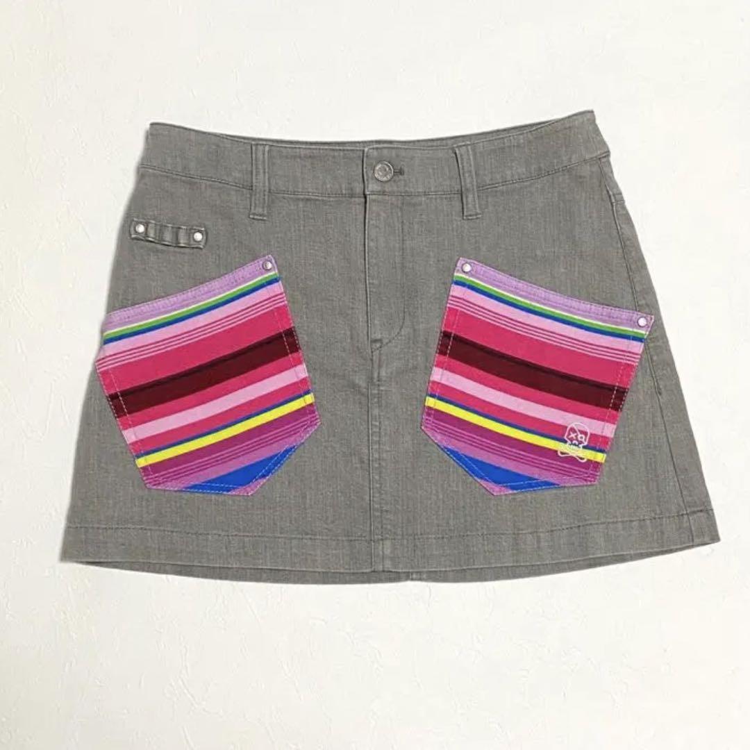 美品【パーリーゲイツ】レディースゴルフウェアストレッチスカート【0(S)サイズ】