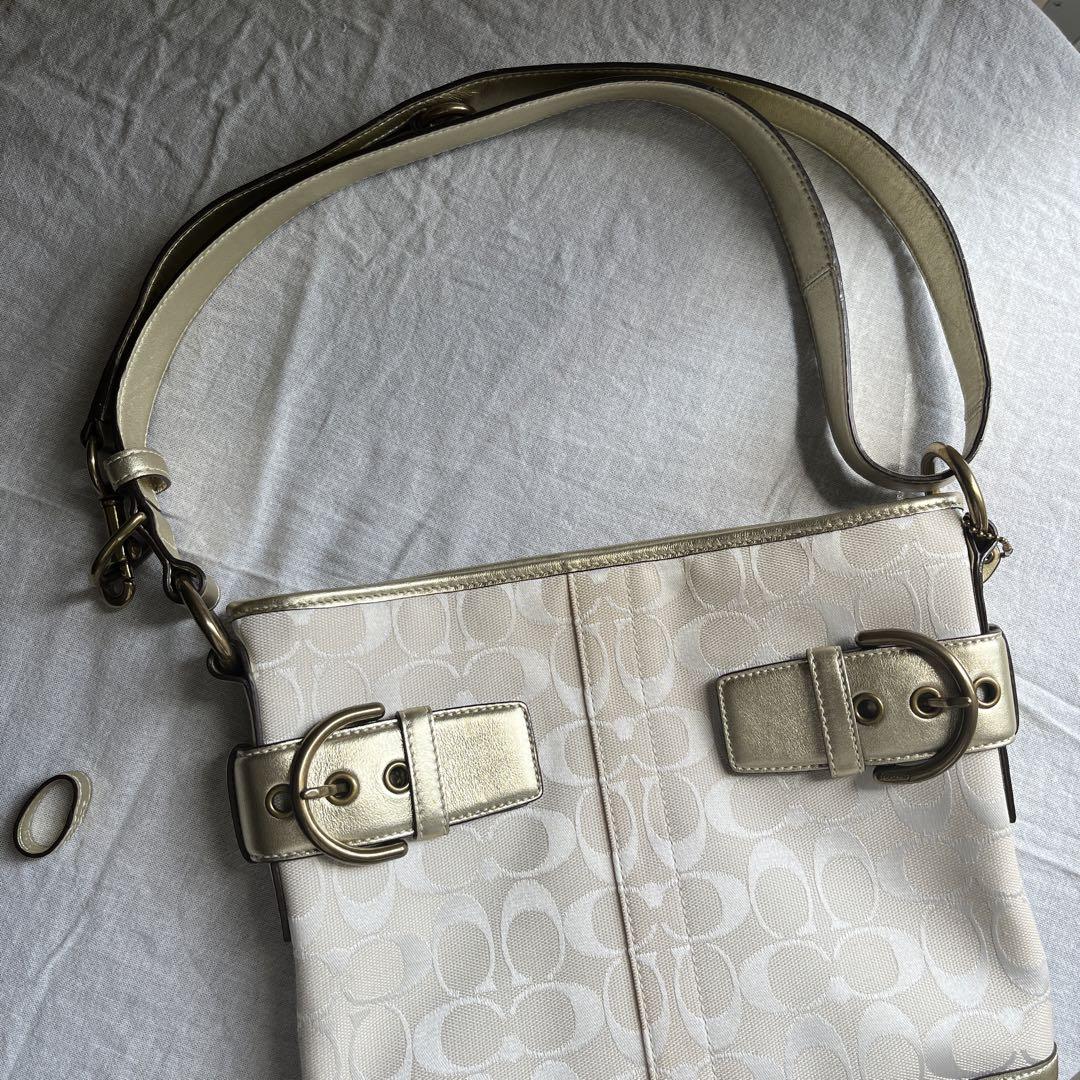 COACH ショルダーバッグ ホワイトコールド 日本未発売 画像8