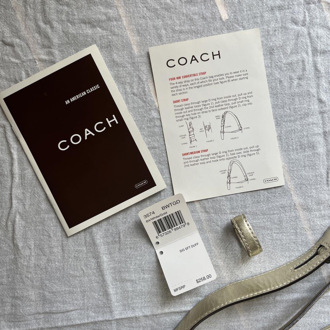 COACH ショルダーバッグ ホワイトコールド 日本未発売 画像9