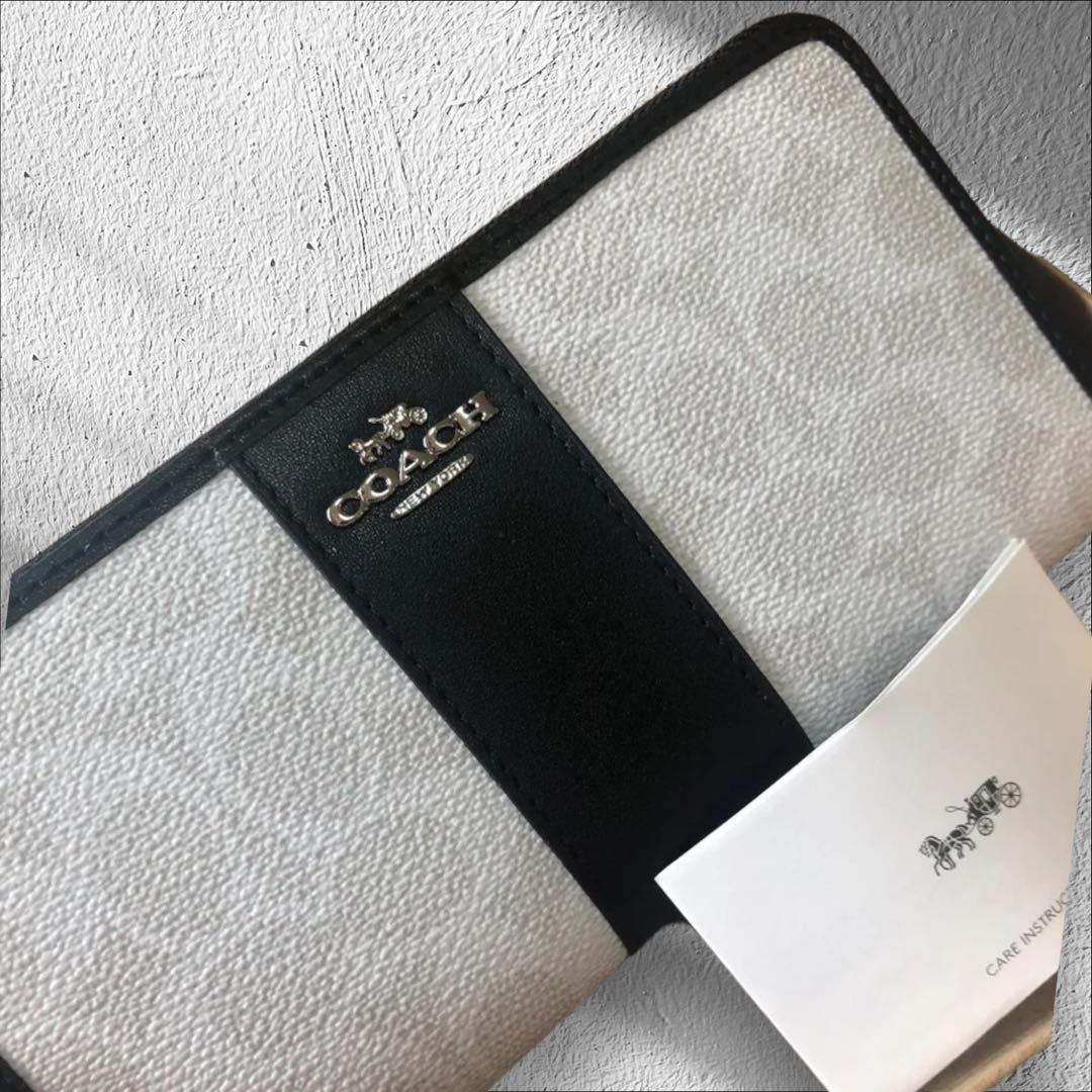 ❦大人気❦　COACH 長財布★ラウンドファスナー★コーチ★白黒 3473_6.jpg