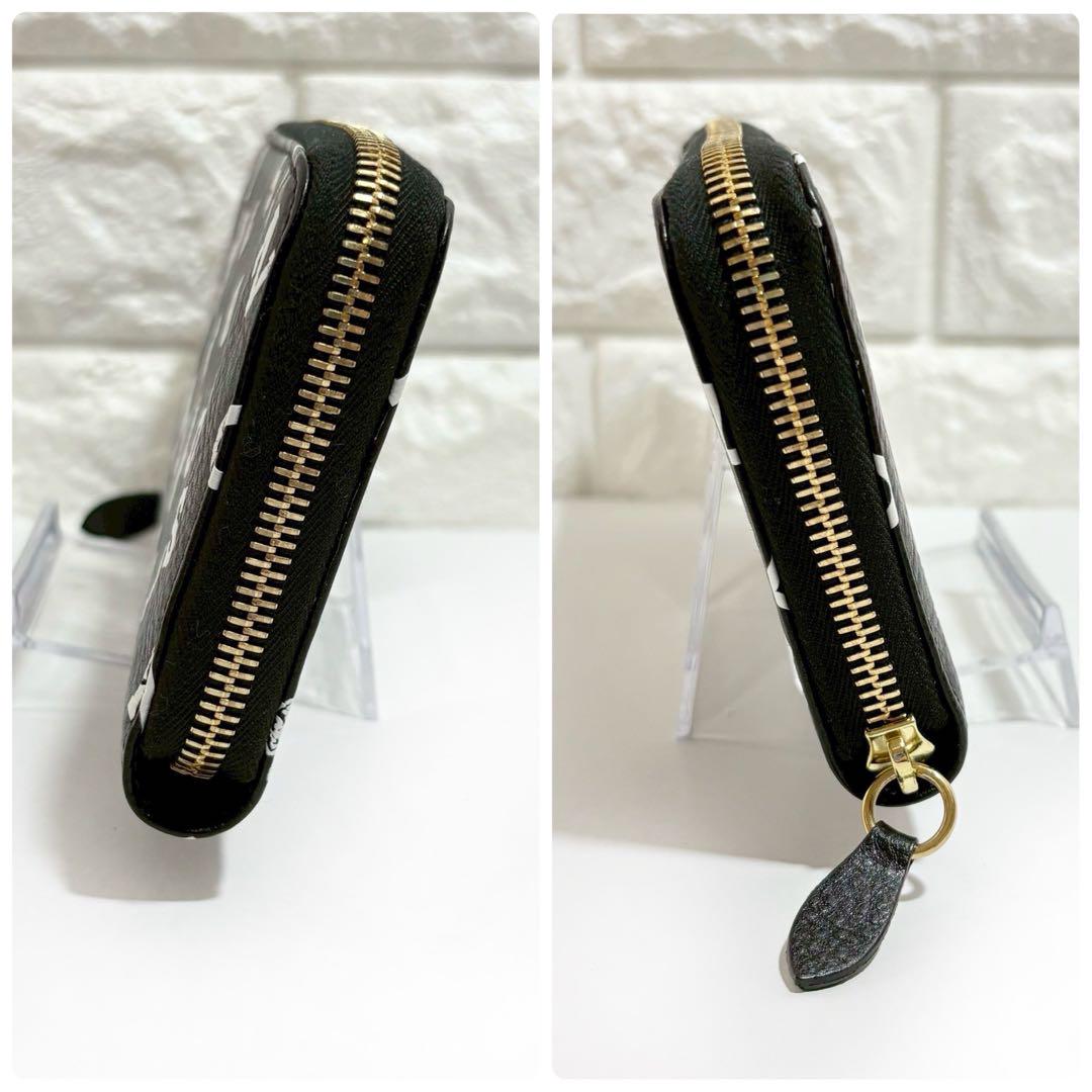 【未使用】イルビゾンテ 長財布 ラウンド ロゴ プリンテッド レザー 黒