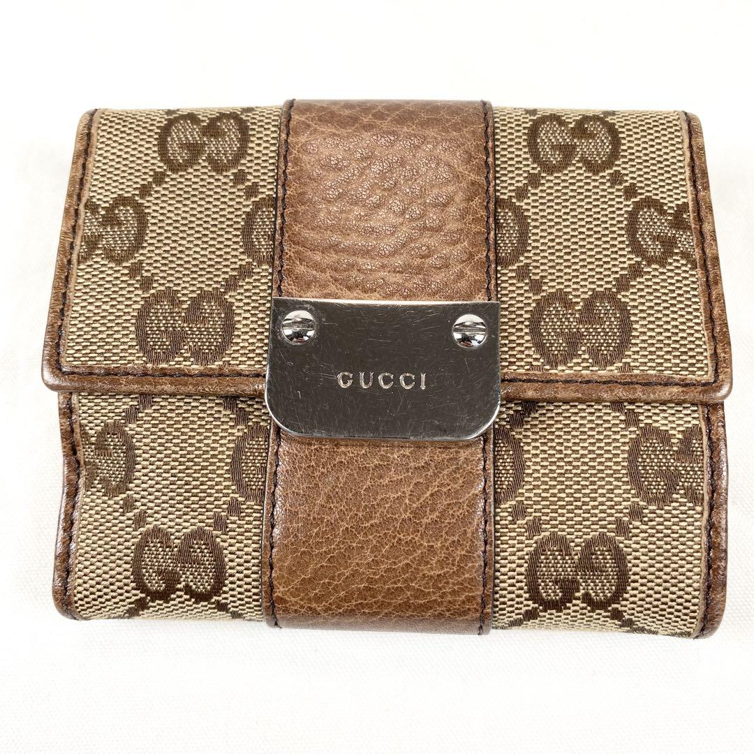 【極美品】GUCCI GGキャンバス コンパクトウォレット 極美品✨ グッチ GUCCI GGキャンバス 折りたたみ財布 - メルカリ