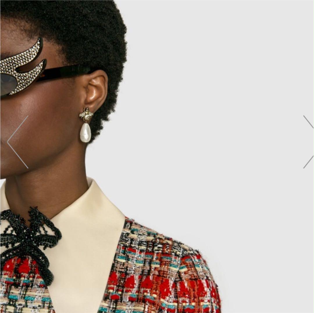 GUCCI ピアス パール ダブルG チェーンピアス 日本未入荷☆グッチ GUCCI☆パール ダブルG チェーン ピアス
