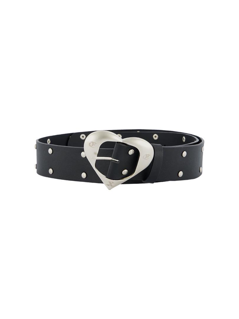 小物 SETUPEXE STUDDED HEART BELT / BLACK