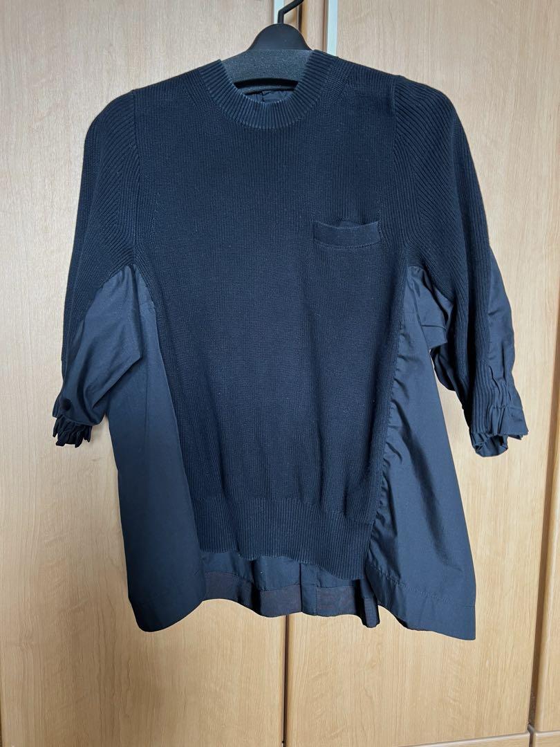 絶対的な信頼 sacai バックプリーツニットドッキングシャツ シャツ/ブラウス(半袖/袖なし)