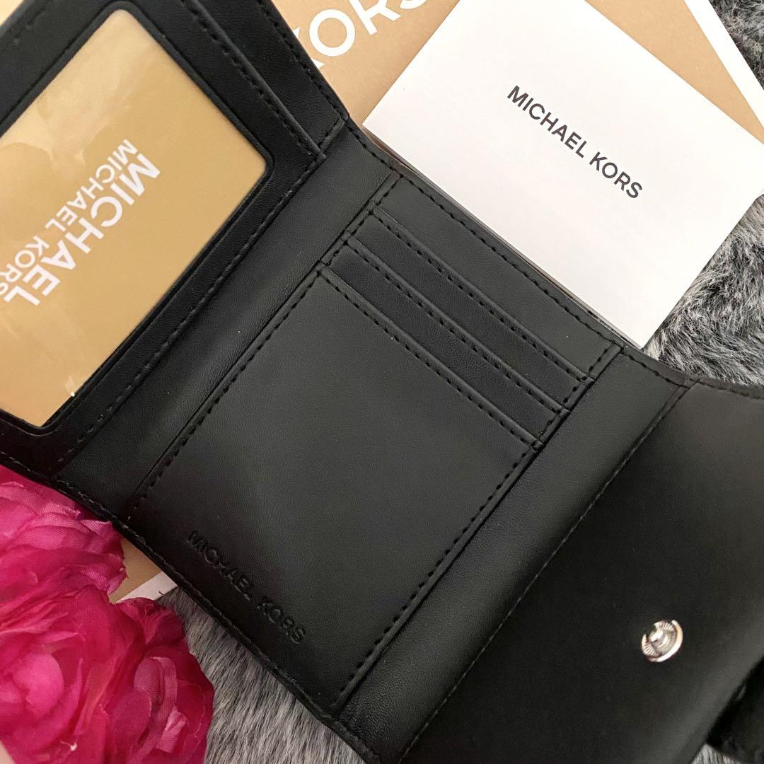 新品☆MICHAEL KORS 折り財布　メンズ　ブラック レザー