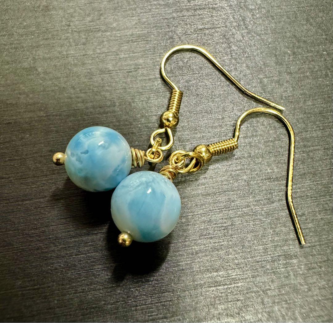 らっちゃんまま 様♡高品質 ラリマー ピアス 天然石 サージカルステンレス