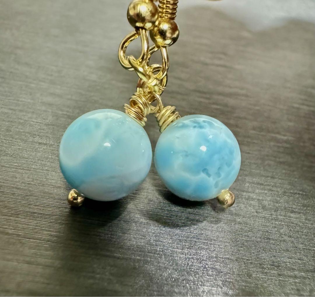 らっちゃんまま 様♡高品質 ラリマー ピアス 天然石 サージカルステンレス