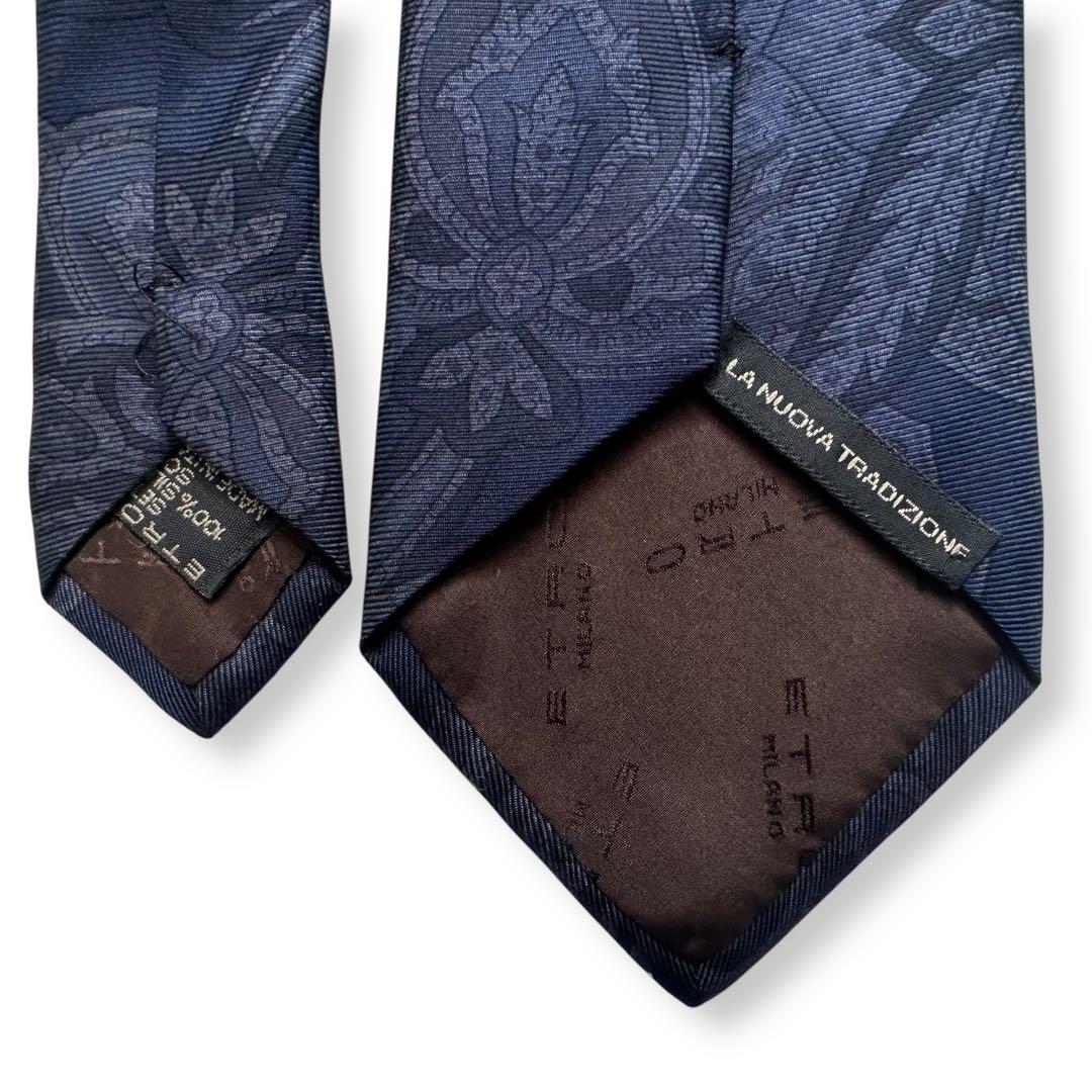 美品✨ETRO ネクタイ　エトロ　ペイズリー　ダークネイビー　かっこいい