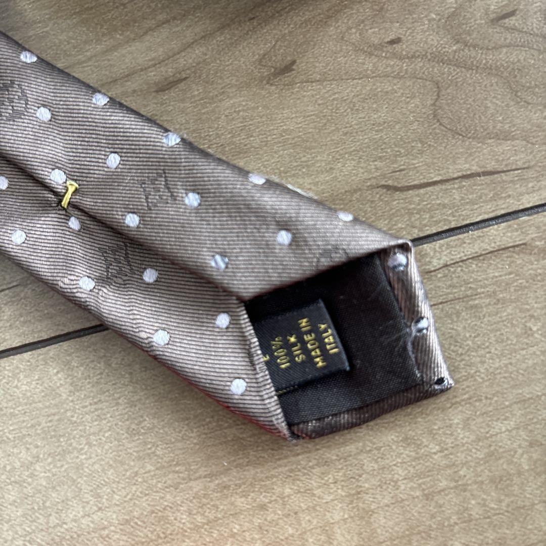 LOUISVUITTON ルイヴィトン　ネクタイ　ブラウン　ピンク　シルク