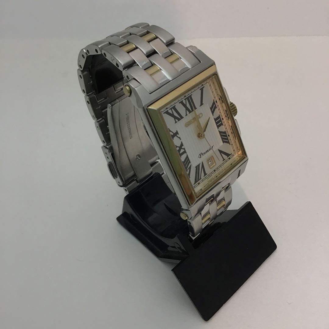 セイコー　SEIKO Premier ステンレススチール 角型腕時計　日本製