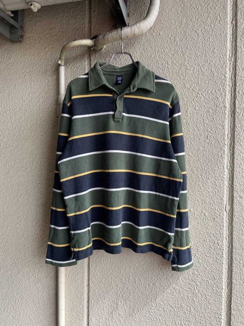 90's OLD GAP ストライプ ラガーシャツ 90s~ GAP オールドギャップ ラガーシャツ ボーダー 古着