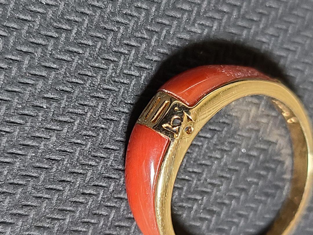 リ*ン様 18K 刻印 リング　約3.1g 石にキズあり　金　指輪
