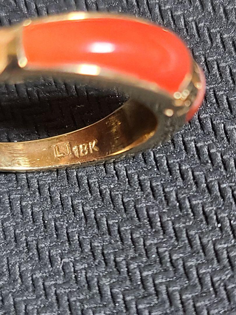 リ*ン様 18K 刻印 リング　約3.1g 石にキズあり　金　指輪