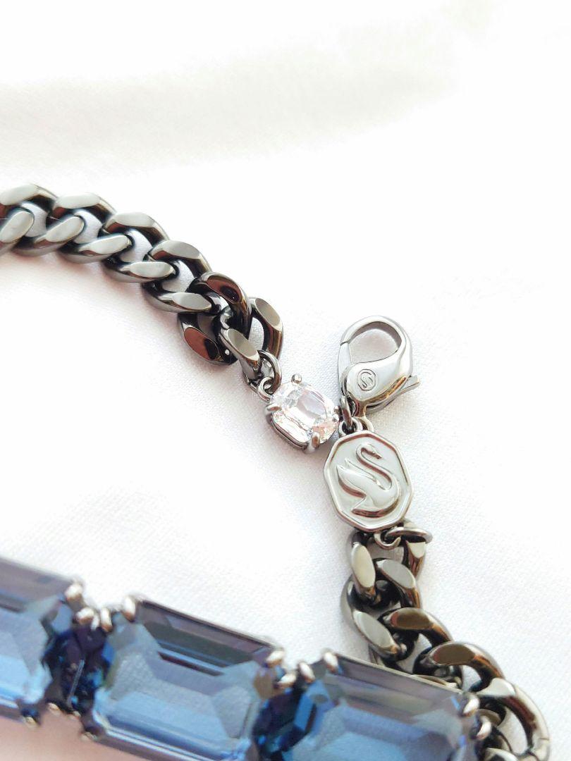 SWAROVSKI Millenia ブレスレット ブルー＆ブラックチェーン