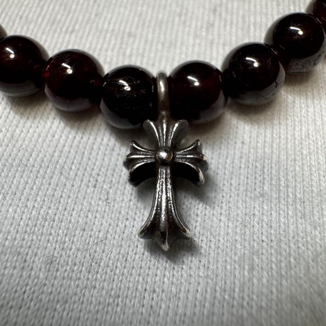 ガーネット クロスチャームブレスレット