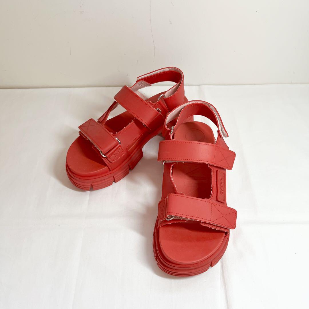 GANNI ガニー ラバーサンダル レッド 24cm