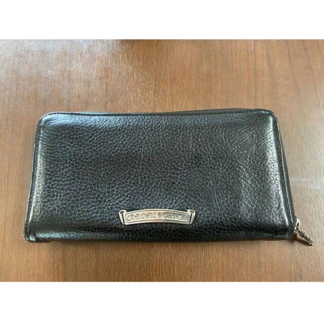 【クロムハーツ正規店購入美品】スクロールラベルウォレット 財布