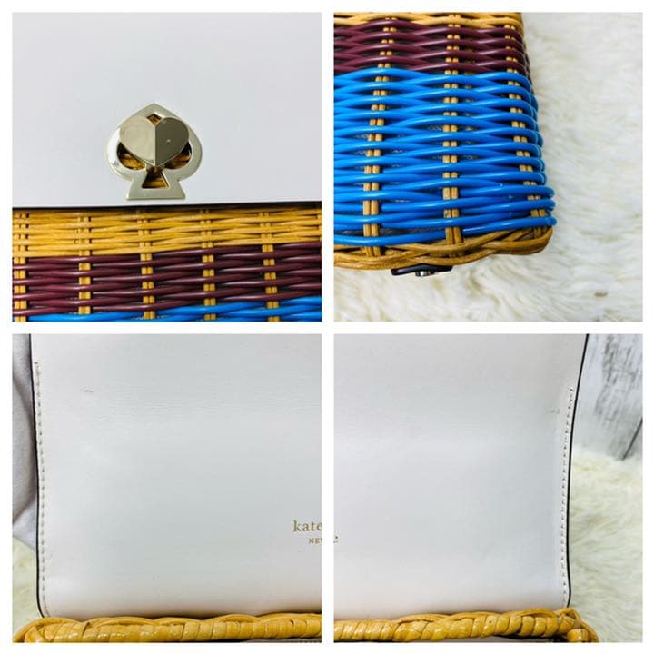 美品【Kate spade NEW YORK】カゴバッグ 2WAY 青&茶 neuroid.uprrp.edu