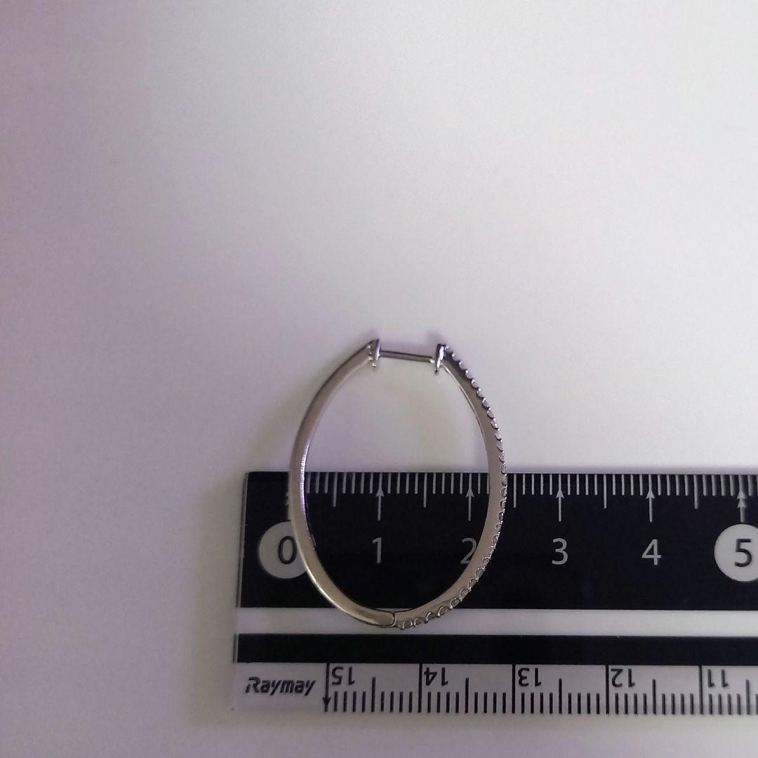 【4704】 K14WG ダイヤモンド0.07 フープピアス 4704】 K14WG ダイヤモンド0.07 フープピアス レディース｜www