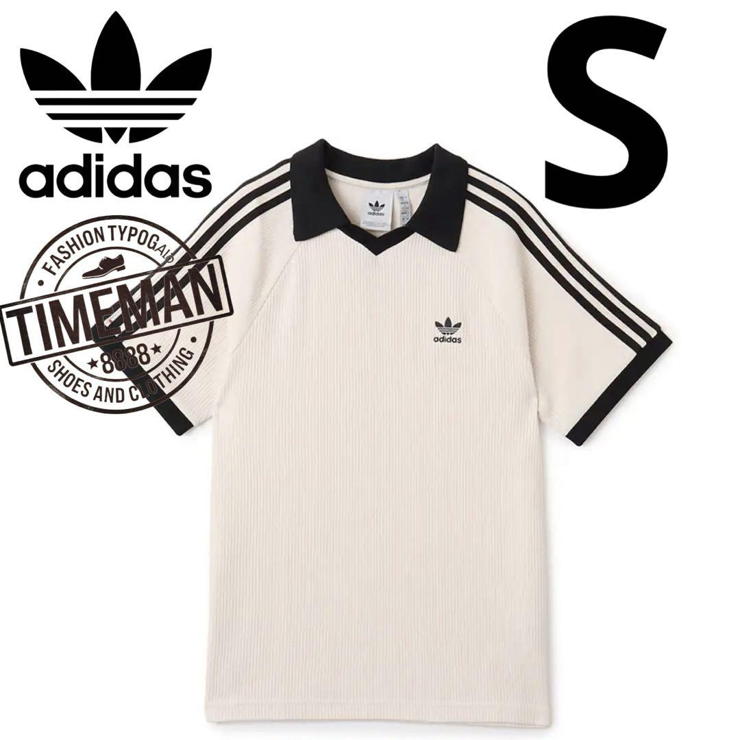 日本未発売！人気✨adidas originals ワッフルポロシャツ 半袖 白 adidas アディダス ワッフル ポロシャツ 半袖 S-XLサイズ