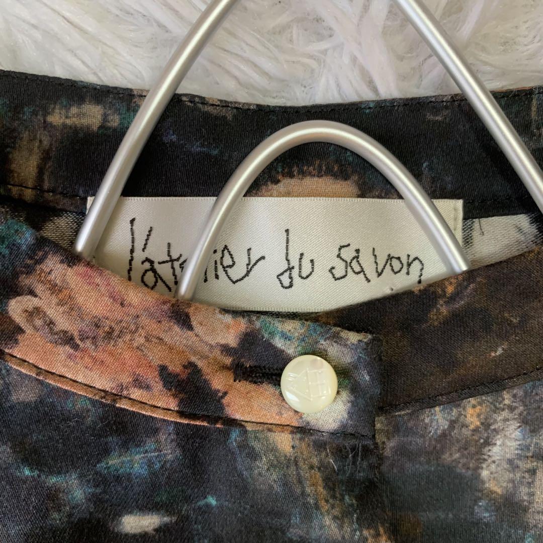 l'atelier du savon 花壇のおはな レンガプリントブラウス l'atelier du savon 花壇のおはな レンガプリントブラウス