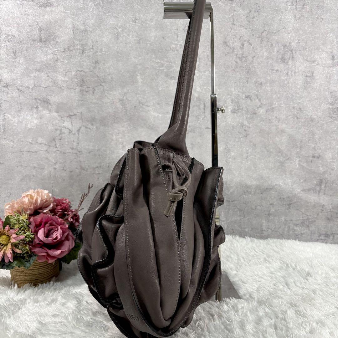 極美品】 ルポ バルセロナ レザー プリーツ トートバッグ