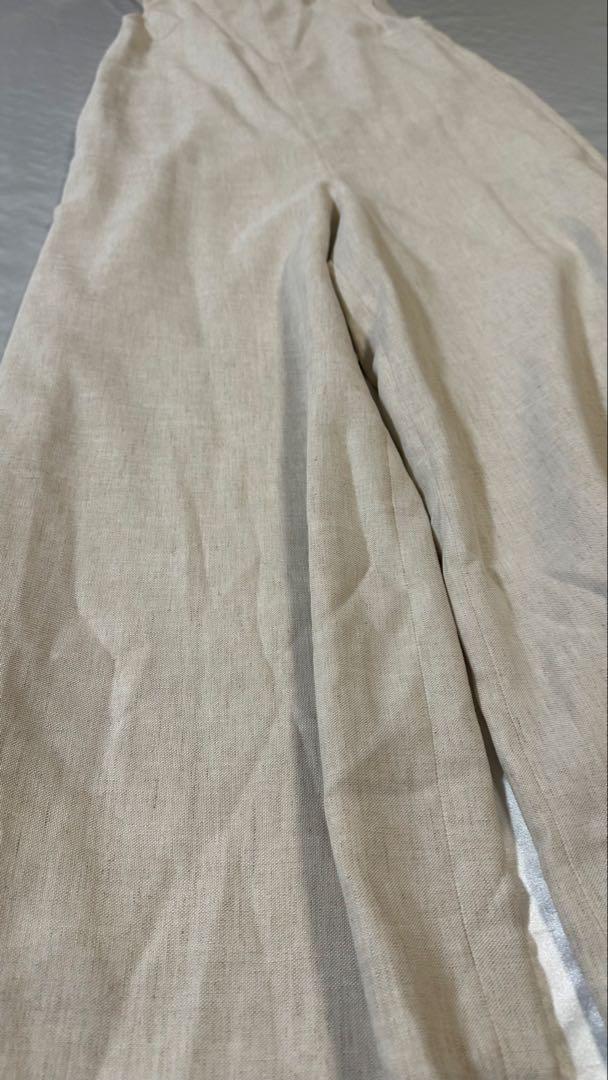 新品　IENA オールインワン　38サイズ　麻混　ベージュ　サロペット