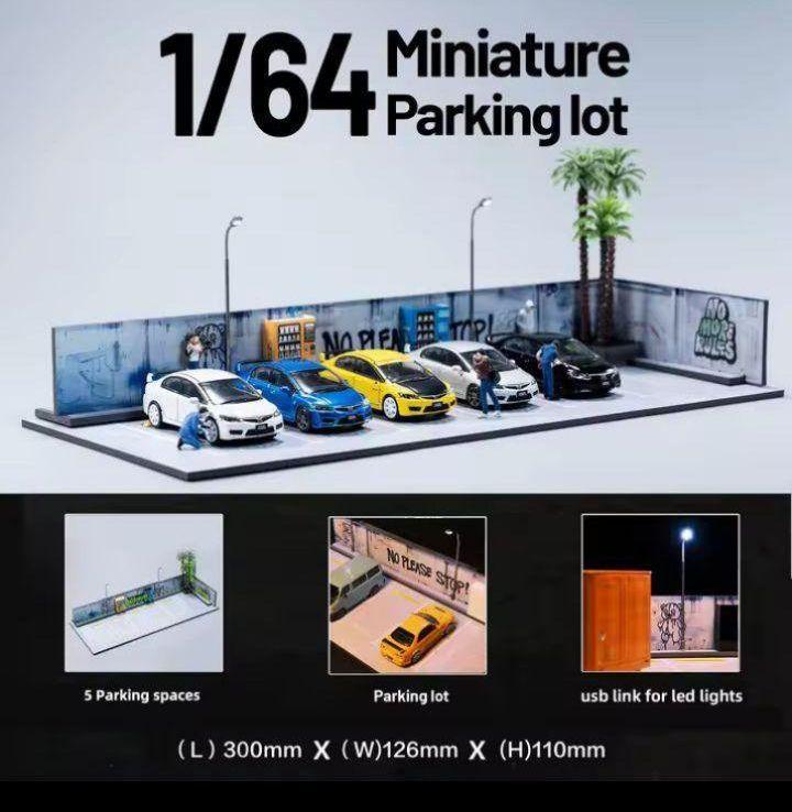 【メーカー直送】 ☆最新1/64サイズジオラマ【America西海岸風パーキング ミニカー