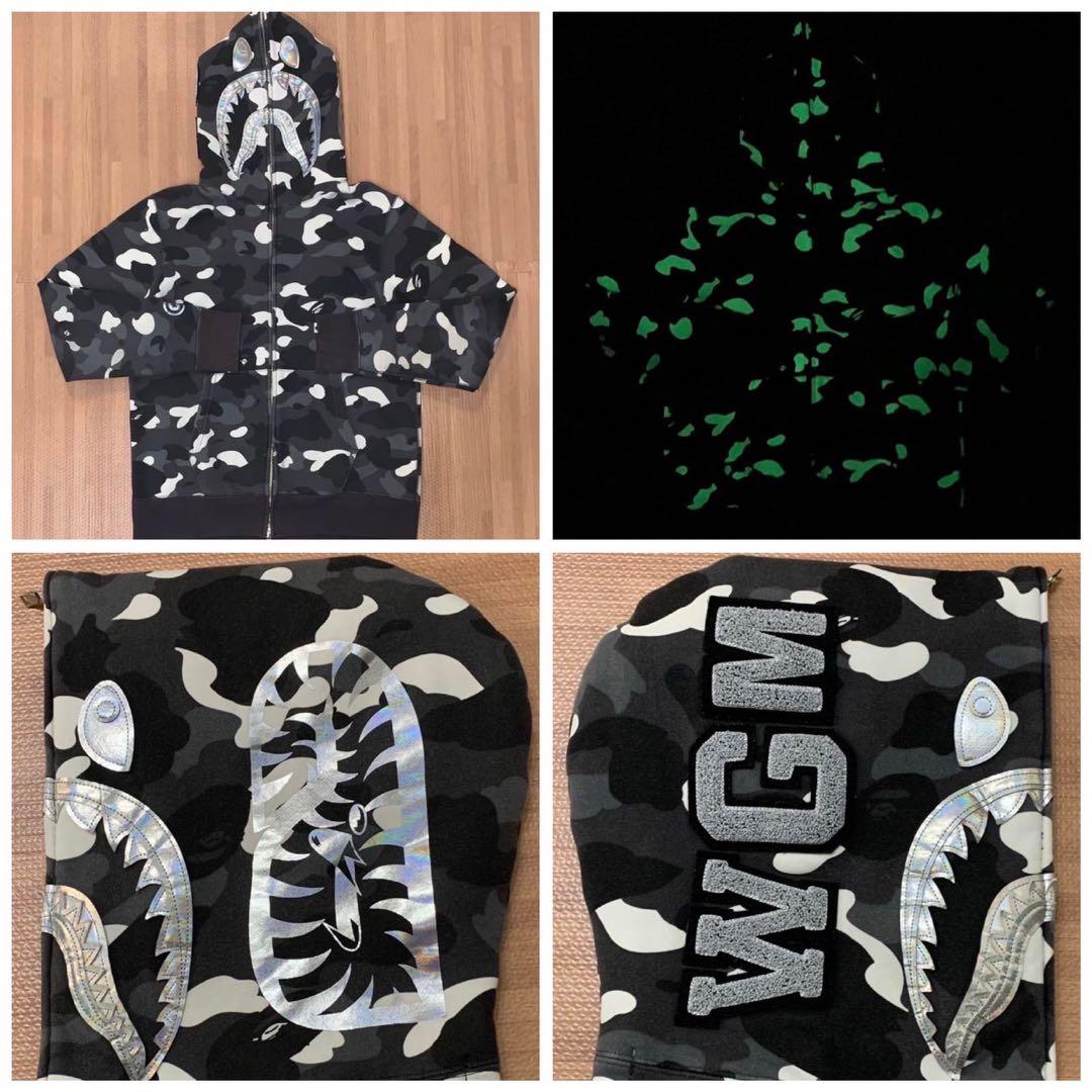 ★激レア★蓄光★ APE city camo シャークパーカー M パーカー